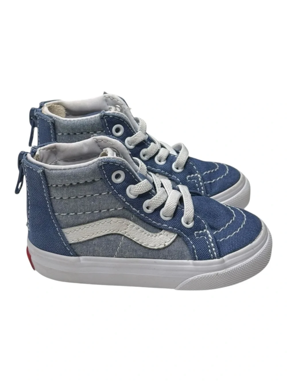 Vans ✌︎︎ Sk8-Hi Zip Baby Walker Skate Shoes Sneakers ✌︎︎Denim Chambray ✌︎︎ 5